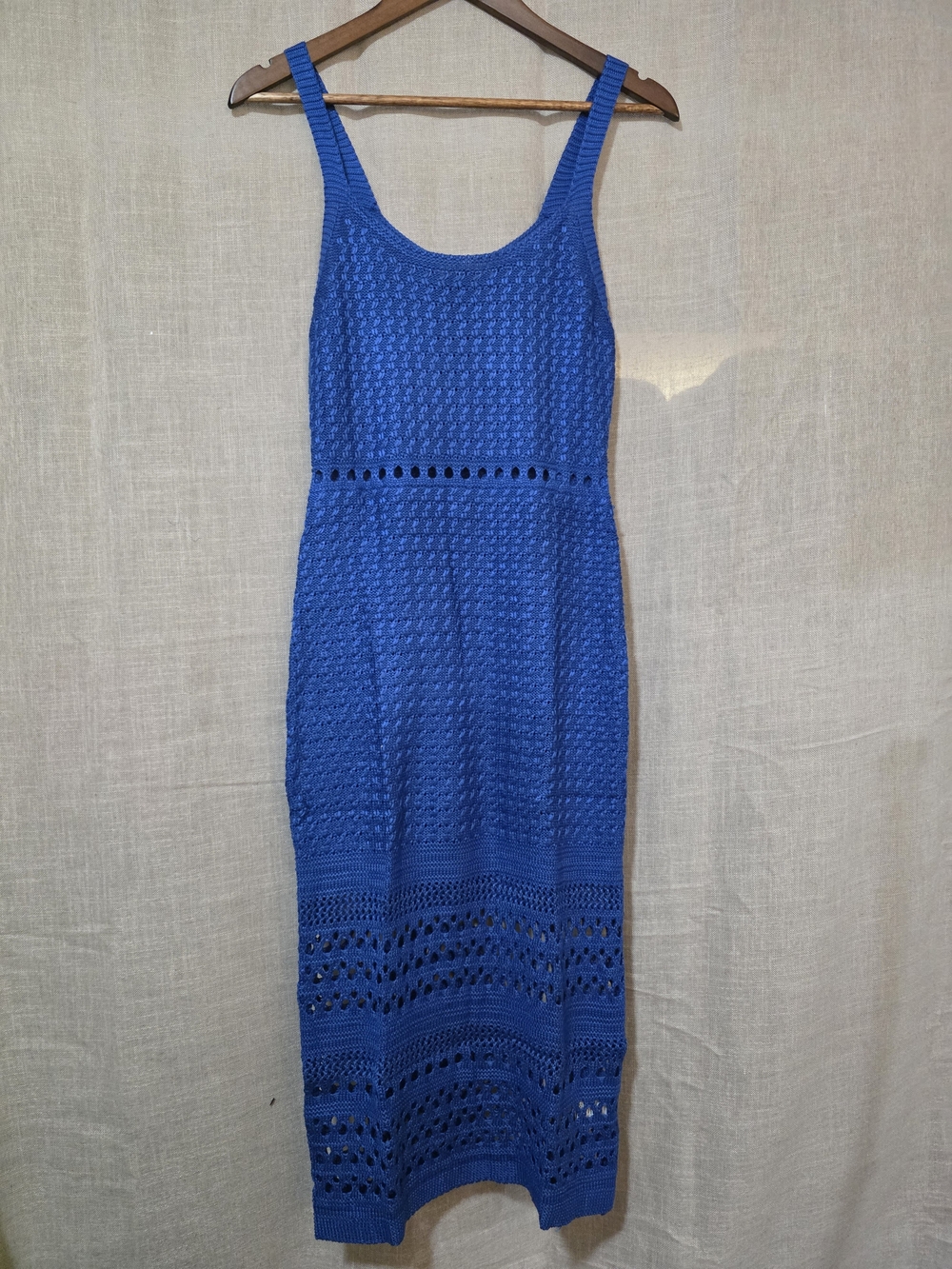 Cobalt Blue Crochet Midi Dress